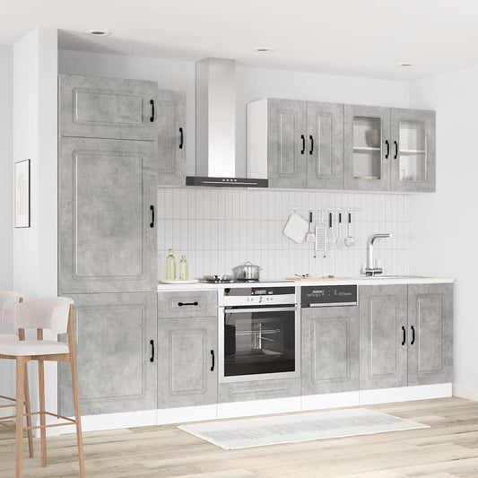 Set Mobili da Cucina 8 pz Kalmar Grigio Cemento in Truciolato