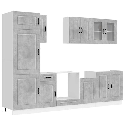 Set Mobili da Cucina 8 pz Kalmar Grigio Cemento in Truciolato