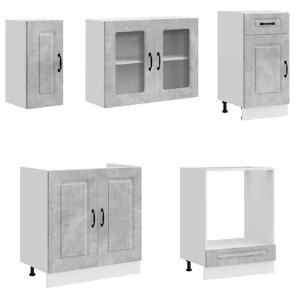 Set Mobili da Cucina 8 pz Kalmar Grigio Cemento in Truciolato