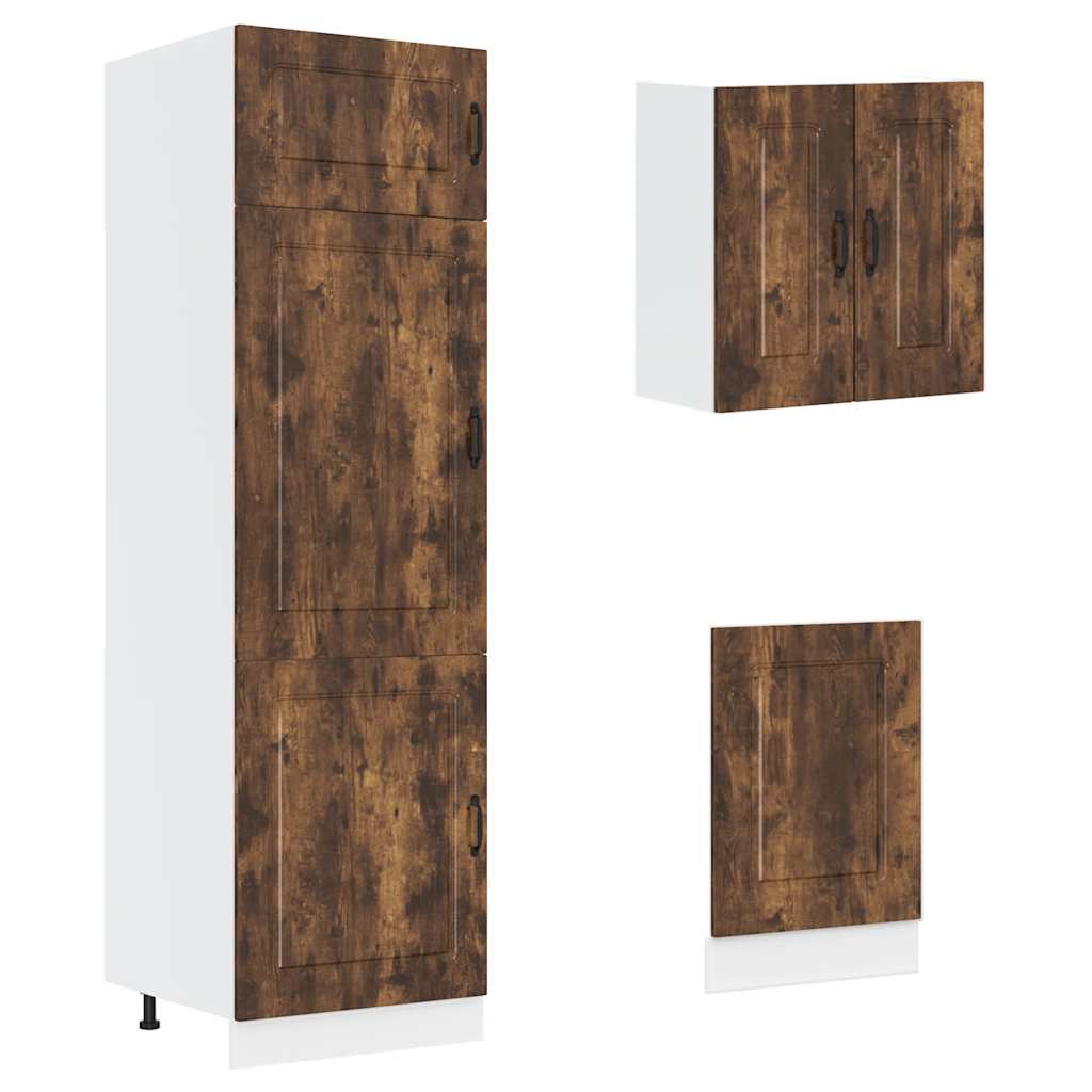 Set Mobili da Cucina 8 pz Kalmar Rovere Fumo Legno Multistrato | homemem39