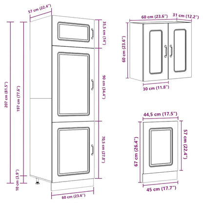 Set Mobili da Cucina 8 pz Kalmar Grigio Sonoma in Truciolato | homemem39