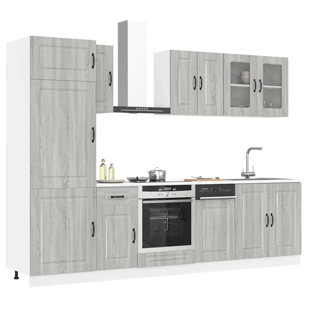 Set Mobili da Cucina 8 pz Kalmar Grigio Sonoma in Truciolato - homemem39