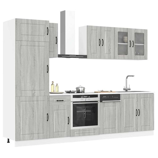 Set Mobili da Cucina 8 pz Kalmar Grigio Sonoma in Truciolato - homemem39