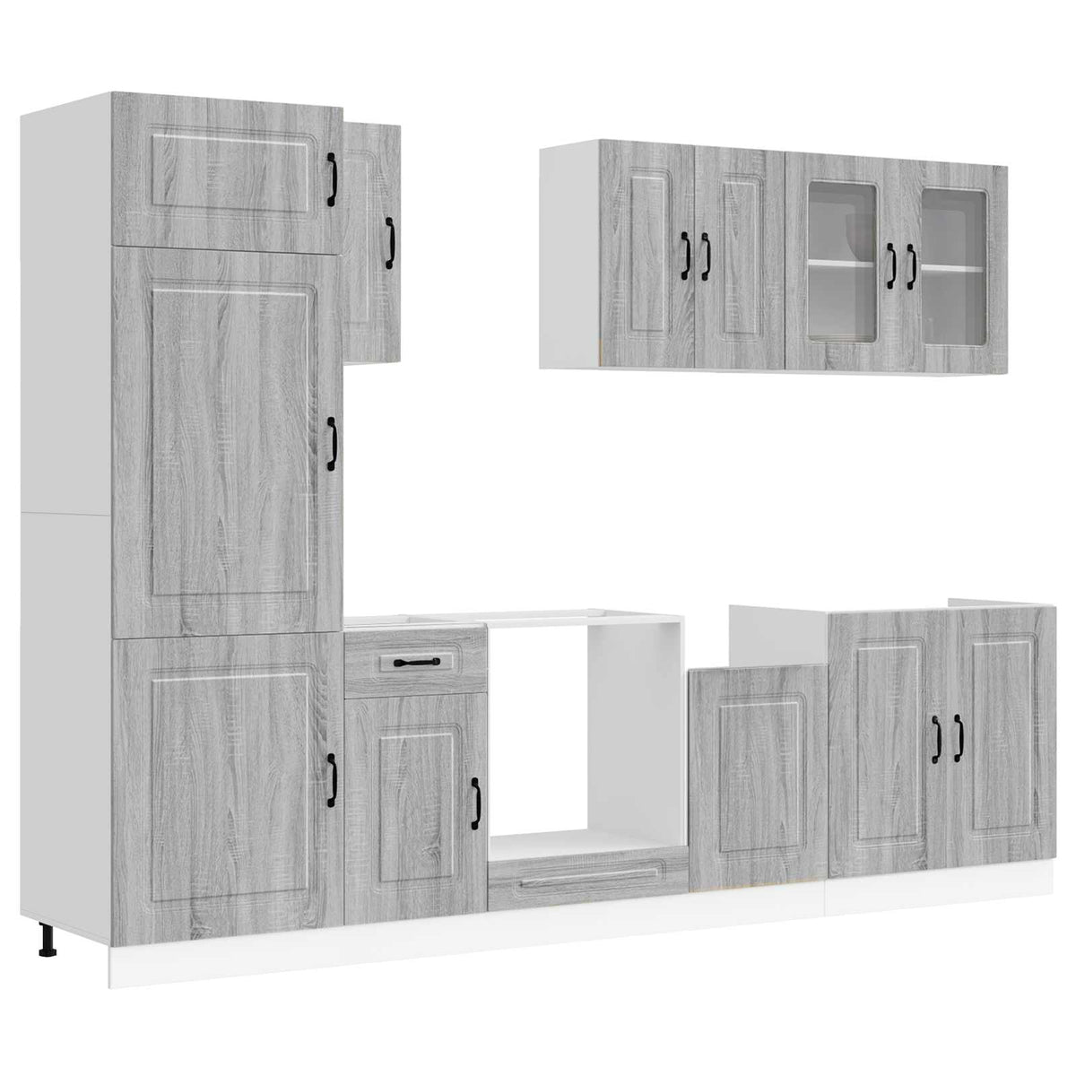 Set Mobili da Cucina 8 pz Kalmar Grigio Sonoma in Truciolato