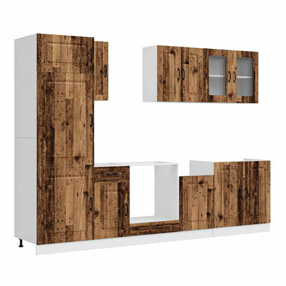 Set Mobili da Cucina 8 pz Kalmar Legno Vecchio in Truciolato