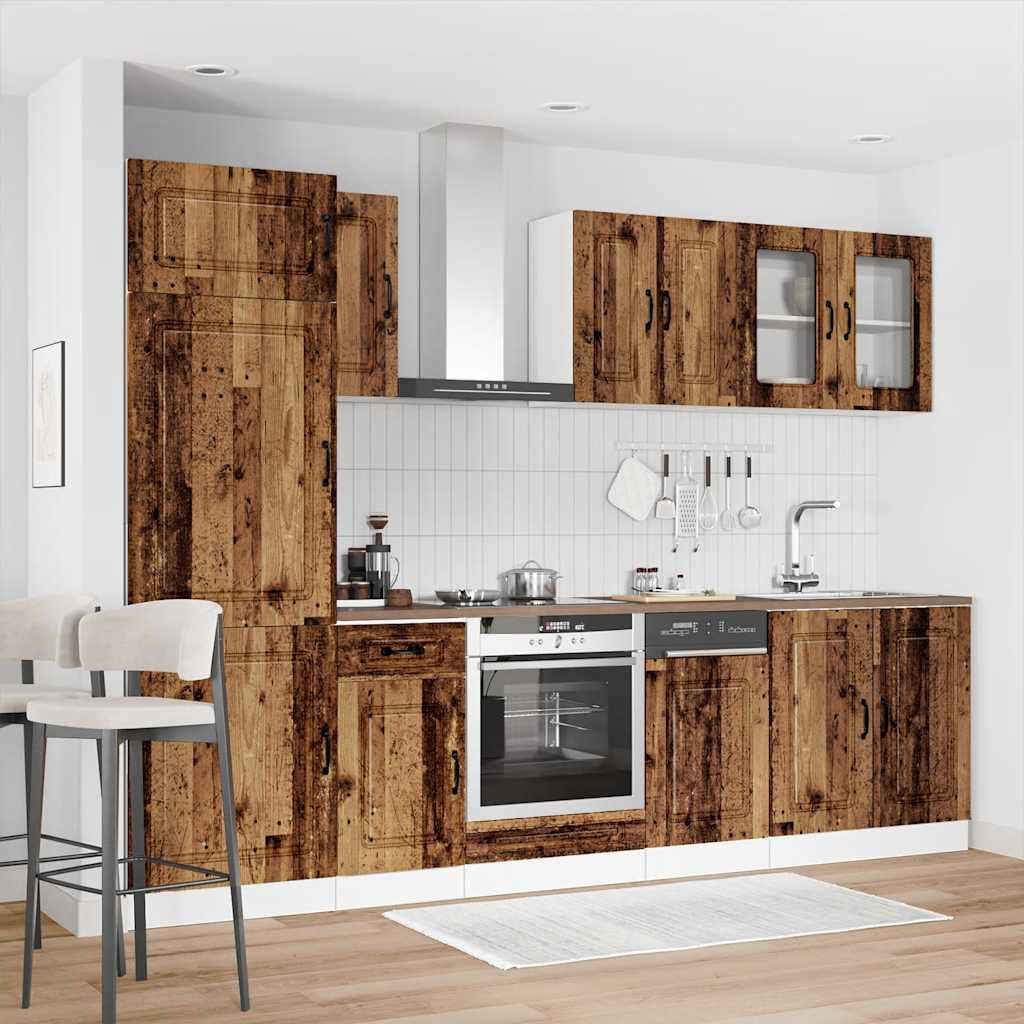 Set Mobili da Cucina 8 pz Kalmar Legno Vecchio in Truciolato