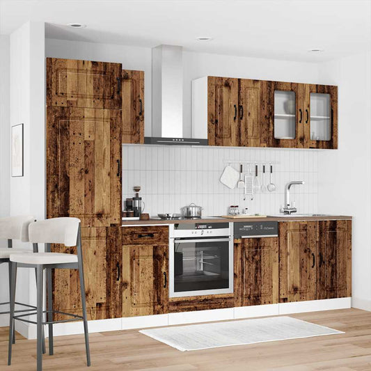 Set Mobili da Cucina 8 pz Kalmar Legno Vecchio in Truciolato