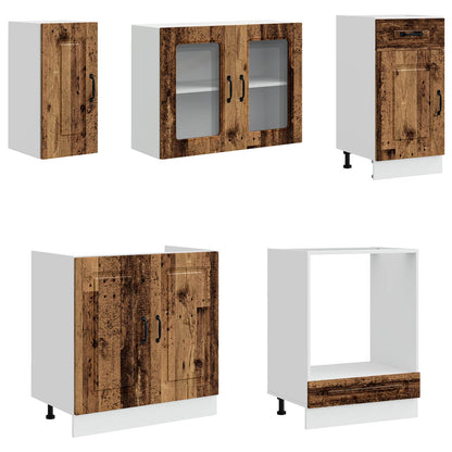Set Mobili da Cucina 8 pz Kalmar Legno Vecchio in Truciolato