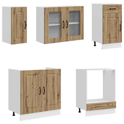 Set Mobili da Cucina 8 pz Kalmar Rovere Artigianale Truciolato