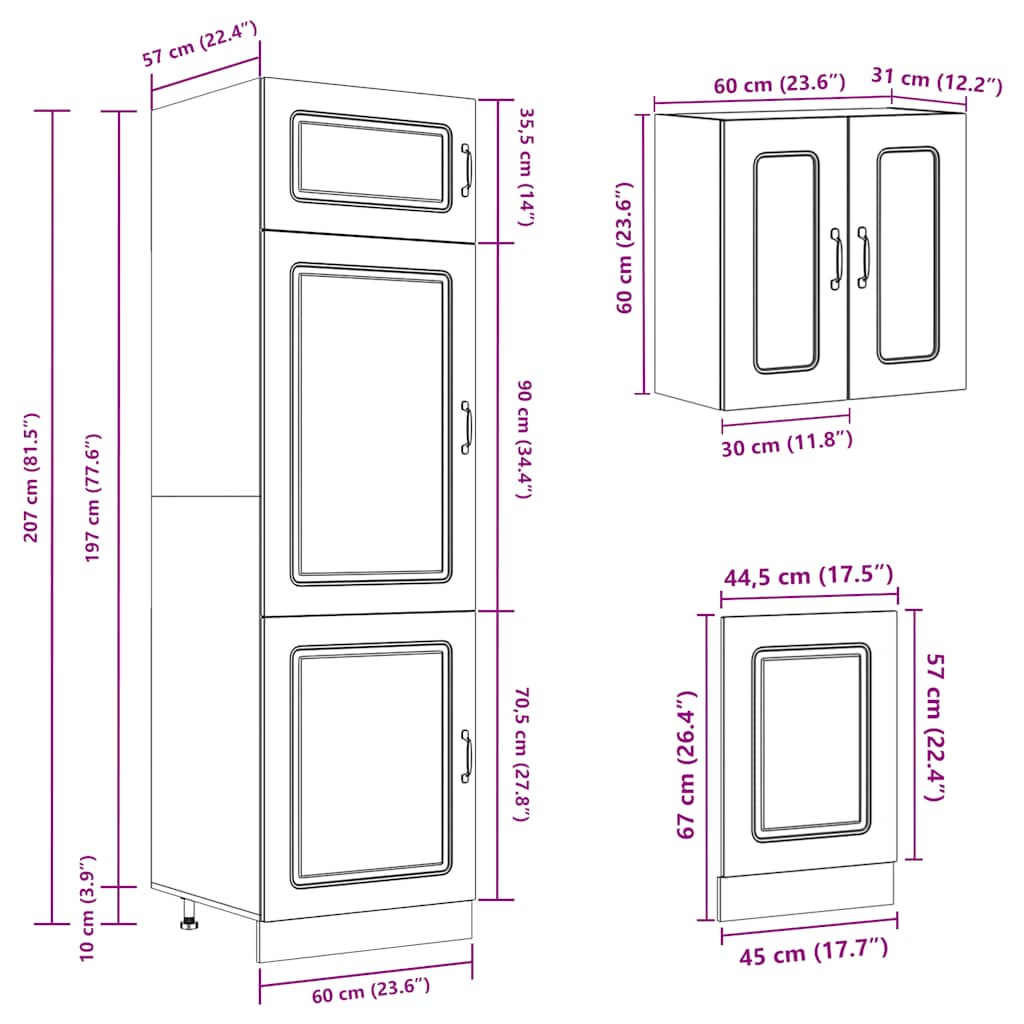 Set Mobili da Cucina 8 pz Kalmar Rovere Artigianale Truciolato | homemem39