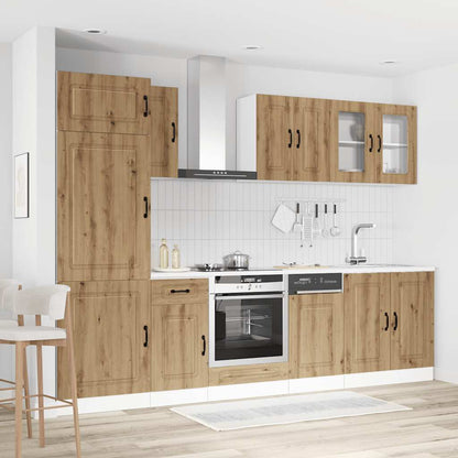 Set Mobili da Cucina 8 pz Kalmar Rovere Artigianale Truciolato