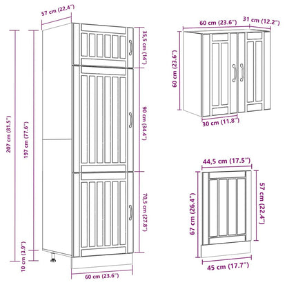 Set Mobili da Cucina 8 pz Kalmar Neri Legno Multistrato | homemem39