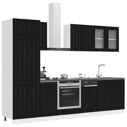 Set Mobili da Cucina 8 pz Kalmar Neri Legno Multistrato