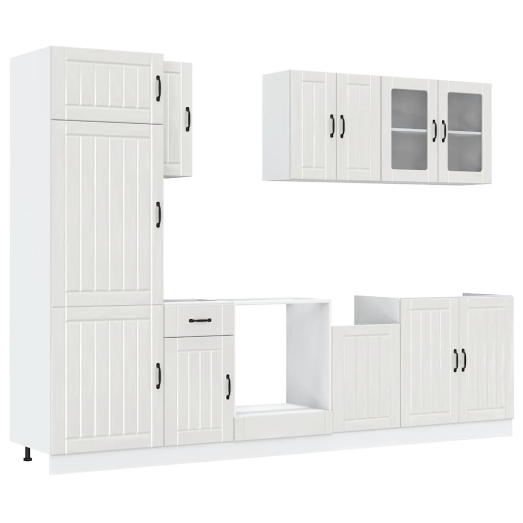 Set Mobili da Cucina 8 pz Lucca Bianchi Lucido in Truciolato | homemem39