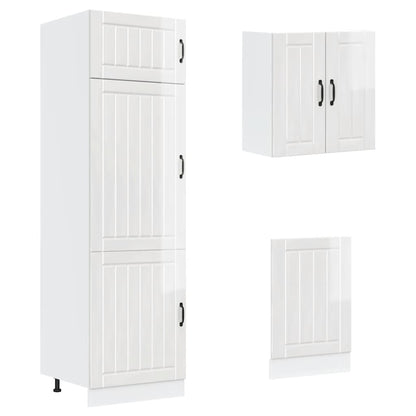Set Mobili da Cucina 8 pz Lucca Bianchi Lucido in Truciolato | homemem39