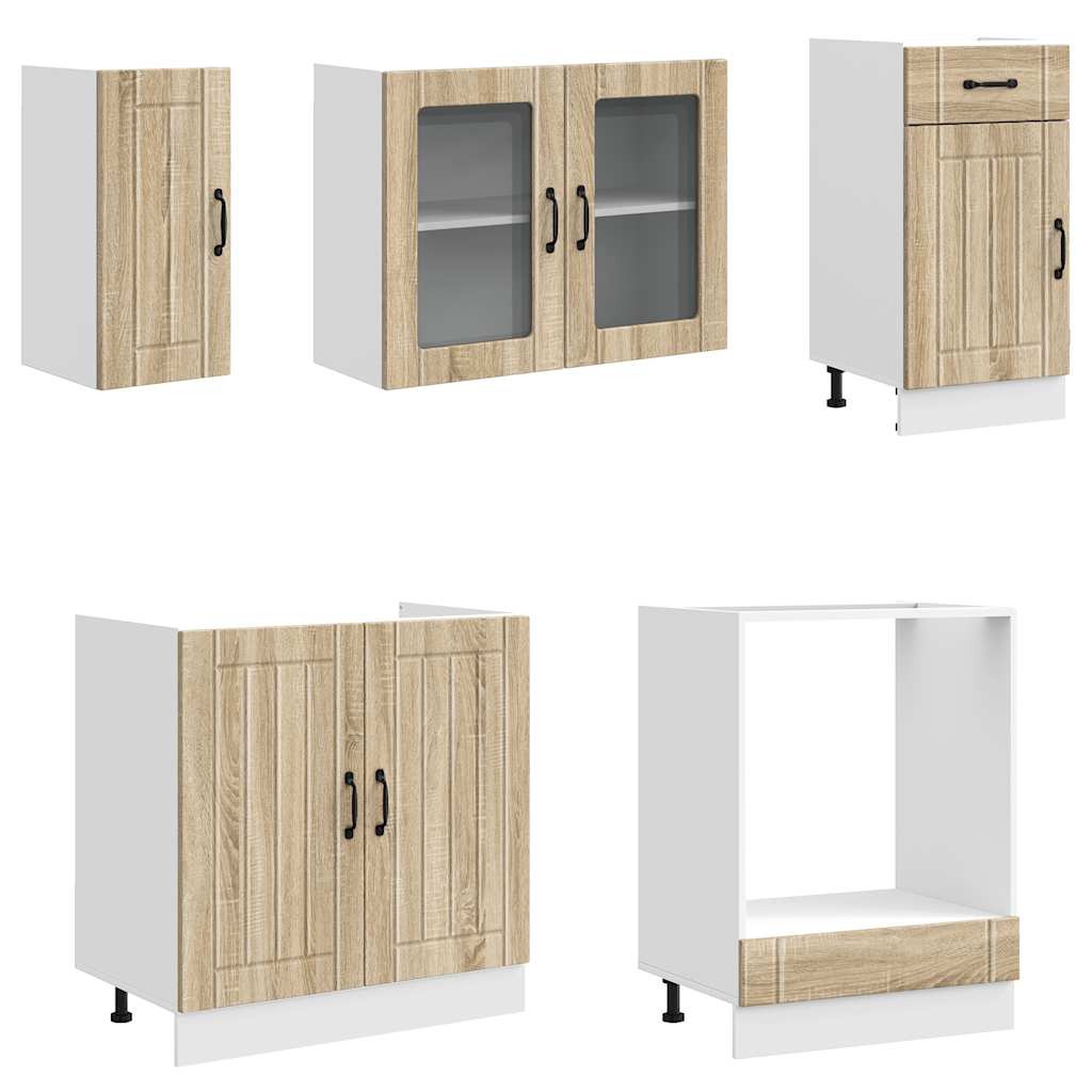 Set Mobili da Cucina 8 pz Lucca Rovere Sonoma in Truciolato