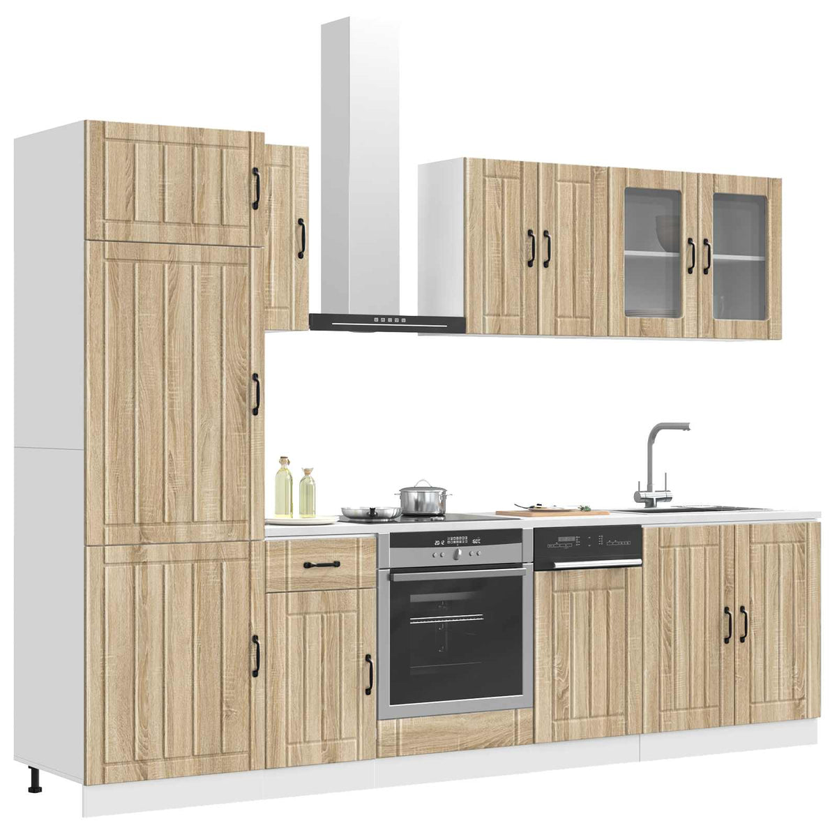 Set Mobili da Cucina 8 pz Lucca Rovere Sonoma in Truciolato