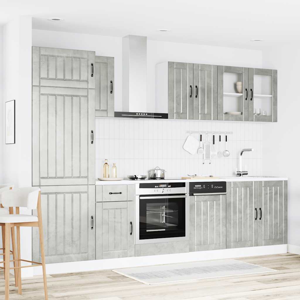 Set Mobili da Cucina 8 pz Lucca Grigio Cemento in Truciolato | homemem39