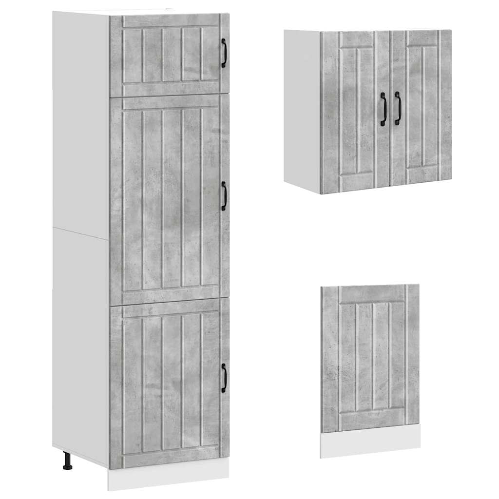 Set Mobili da Cucina 8 pz Lucca Grigio Cemento in Truciolato