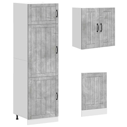 Set Mobili da Cucina 8 pz Lucca Grigio Cemento in Truciolato
