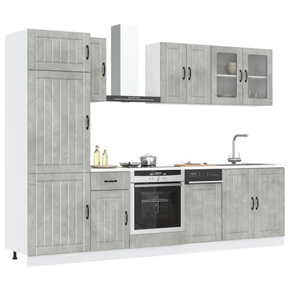 Set Mobili da Cucina 8 pz Lucca Grigio Cemento in Truciolato | homemem39
