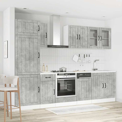 Set Mobili da Cucina 8 pz Lucca Grigio Cemento in Truciolato