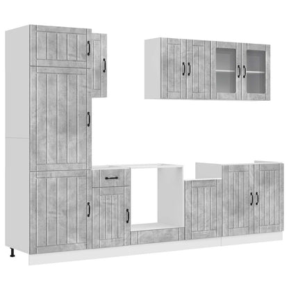 Set Mobili da Cucina 8 pz Lucca Grigio Cemento in Truciolato