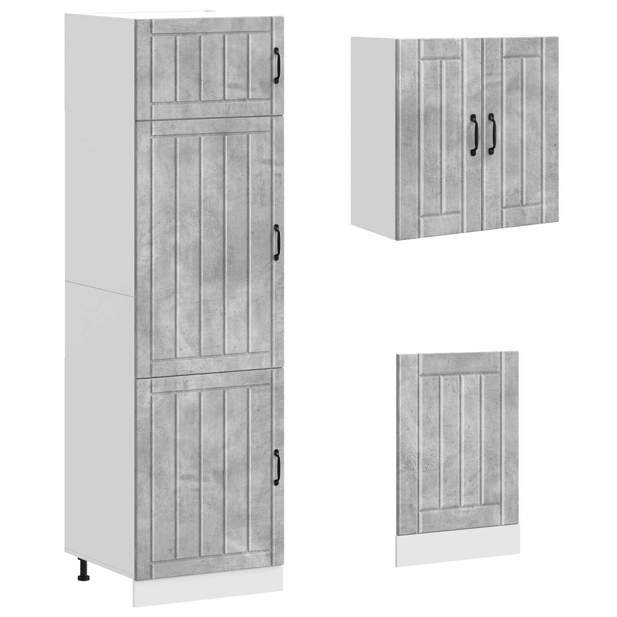 Set Mobili da Cucina 8 pz Lucca Grigio Cemento in Truciolato
