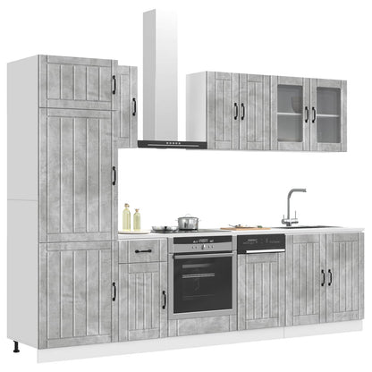 Set Mobili da Cucina 8 pz Lucca Grigio Cemento in Truciolato