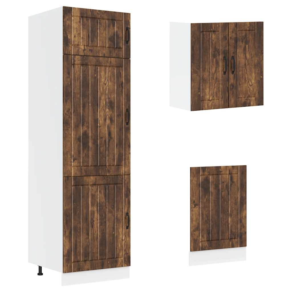 Set Mobili da Cucina 8 pz Lucca Rovere Fumo Legno Multistrato | homemem39