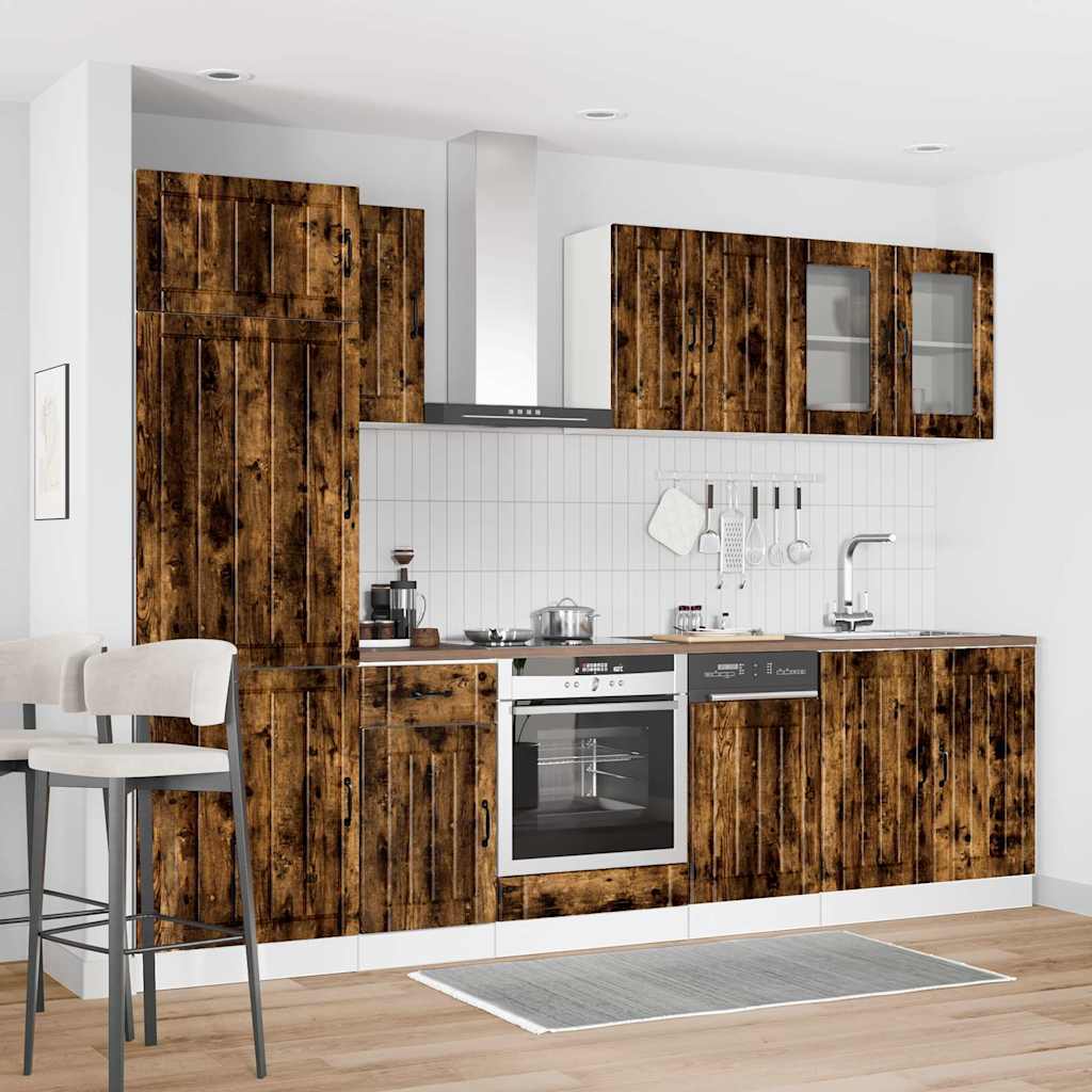 Set Mobili da Cucina 8 pz Lucca Rovere Fumo Legno Multistrato