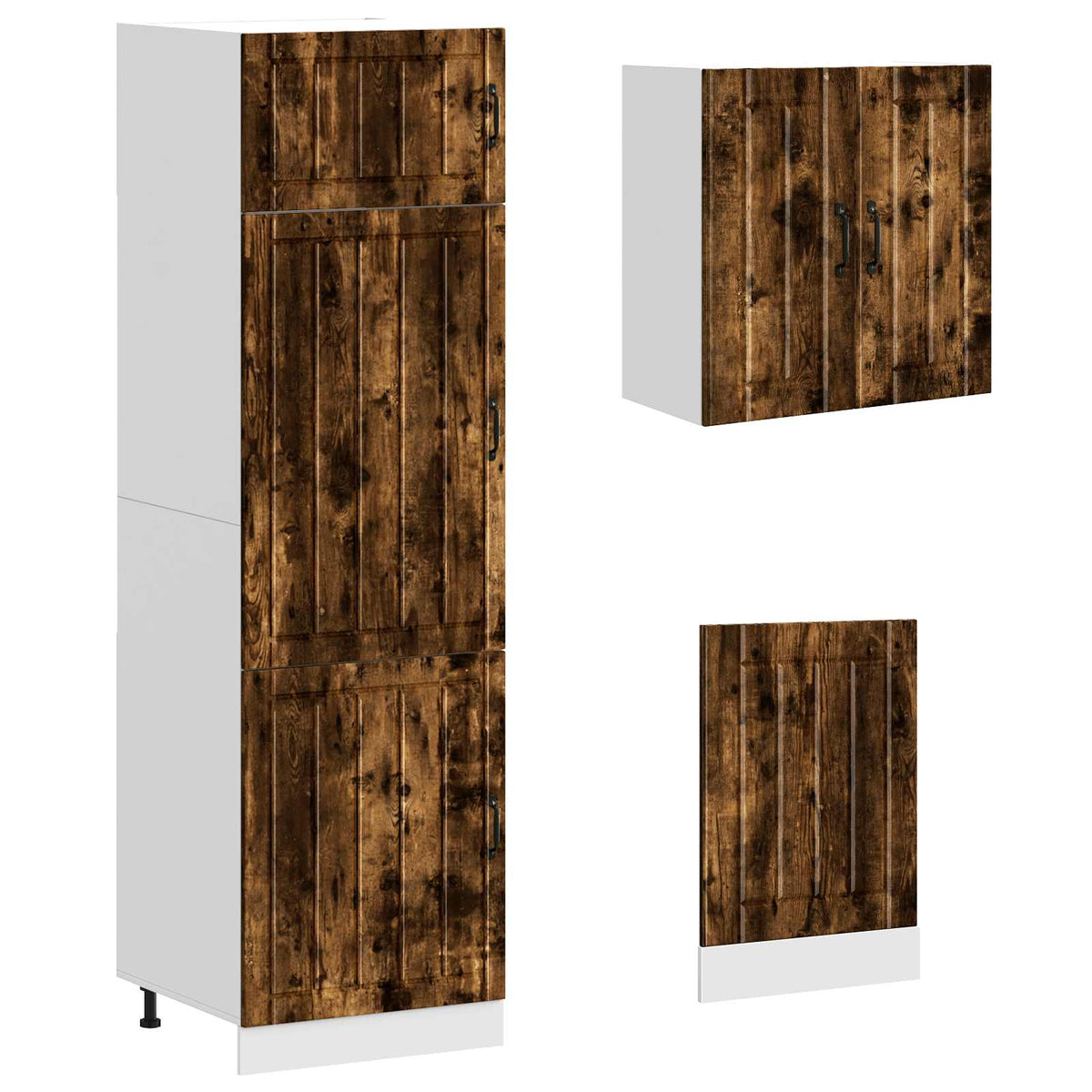 Set Mobili da Cucina 8 pz Lucca Rovere Fumo Legno Multistrato