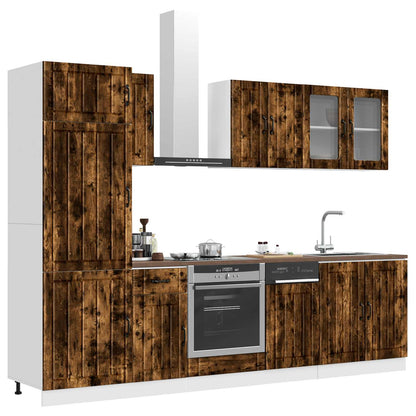 Set Mobili da Cucina 8 pz Lucca Rovere Fumo Legno Multistrato