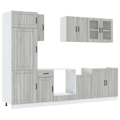 Set Mobili da Cucina 8 pz Kalmar Grigio Sonoma in Truciolato | homemem39