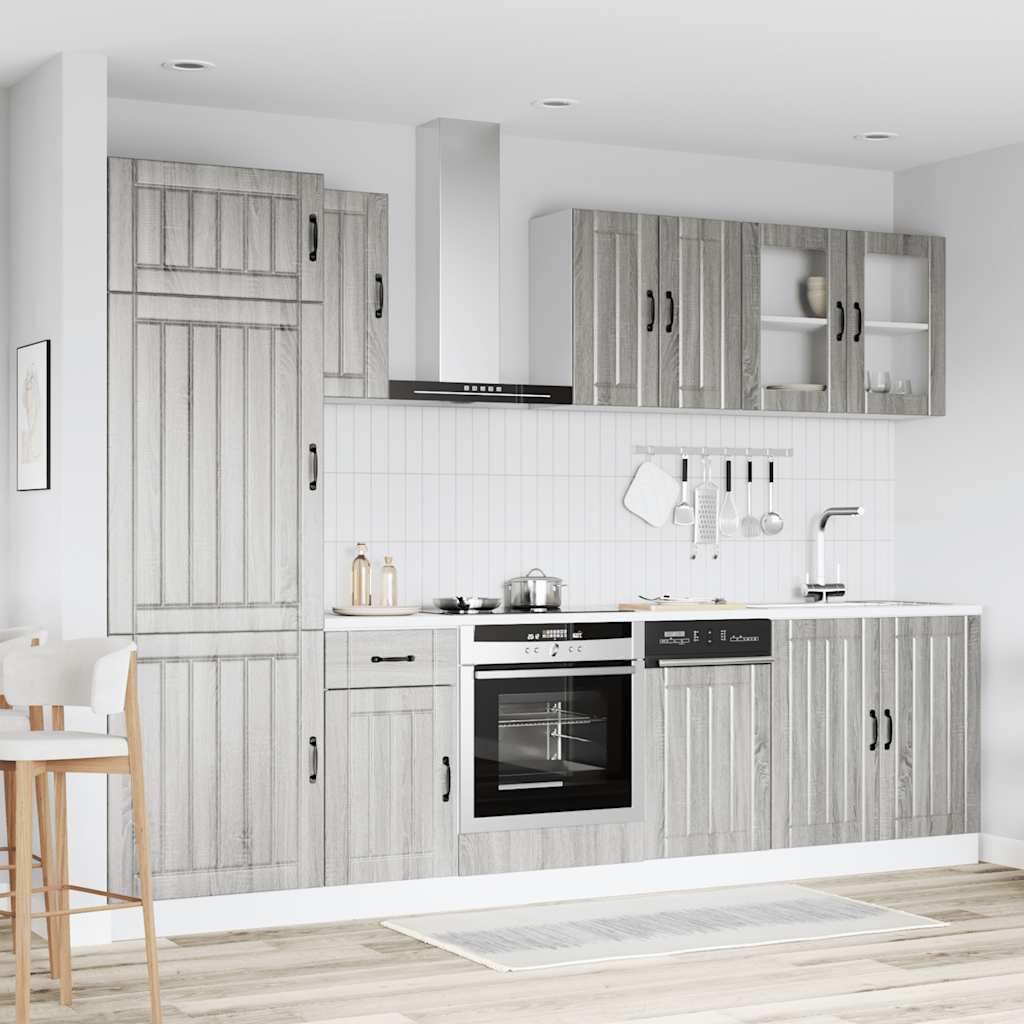 Set Mobili da Cucina 8 pz Kalmar Grigio Sonoma in Truciolato | homemem39