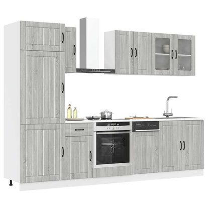 Set Mobili da Cucina 8 pz Kalmar Grigio Sonoma in Truciolato | homemem39