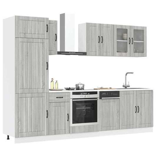 Set Mobili da Cucina 8 pz Kalmar Grigio Sonoma in Truciolato | homemem39