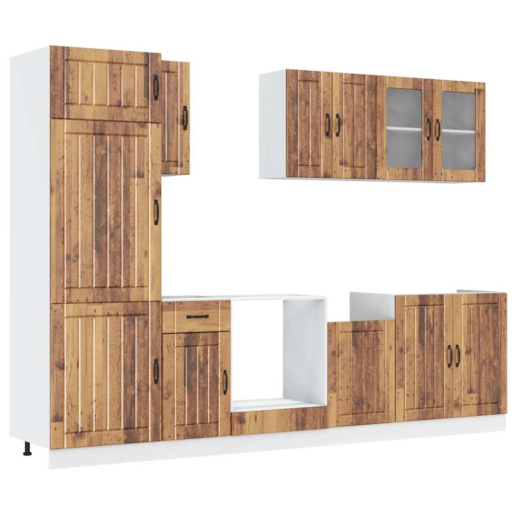 Set Mobili da Cucina 8 pz Kalmar Legno Vecchio in Truciolato | homemem39