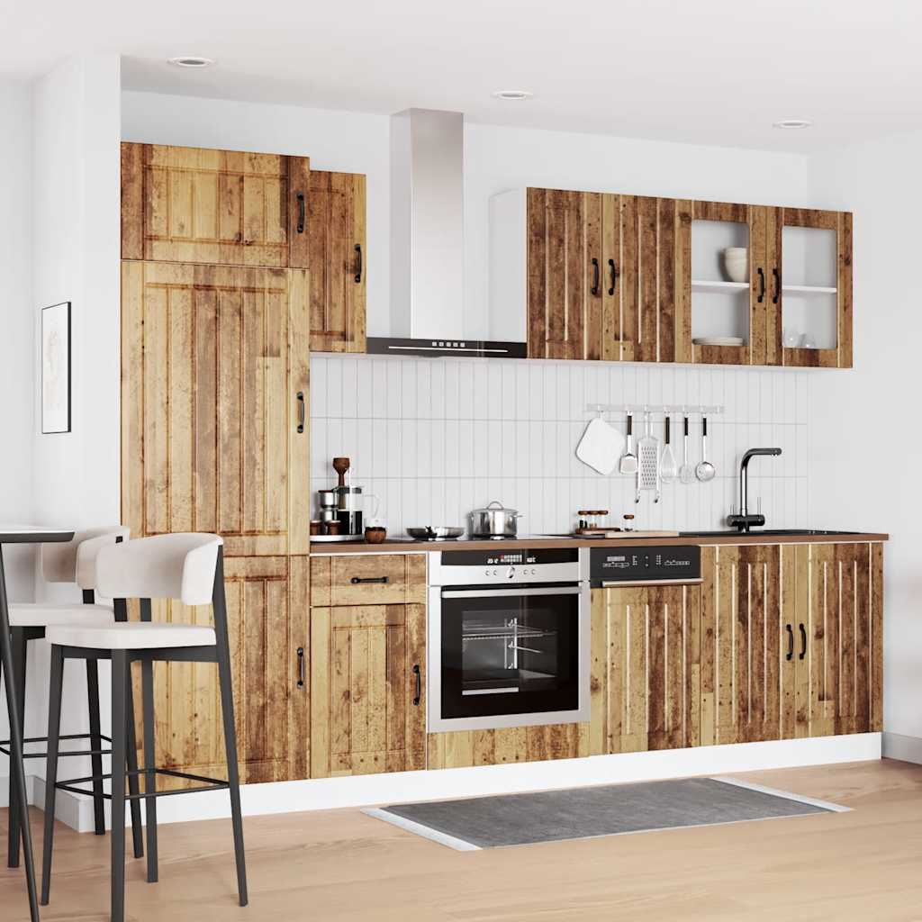 Set Mobili da Cucina 8 pz Kalmar Legno Vecchio in Truciolato | homemem39