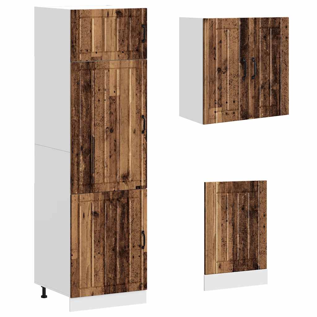 Set Mobili da Cucina 8 pz Kalmar Legno Vecchio in Truciolato