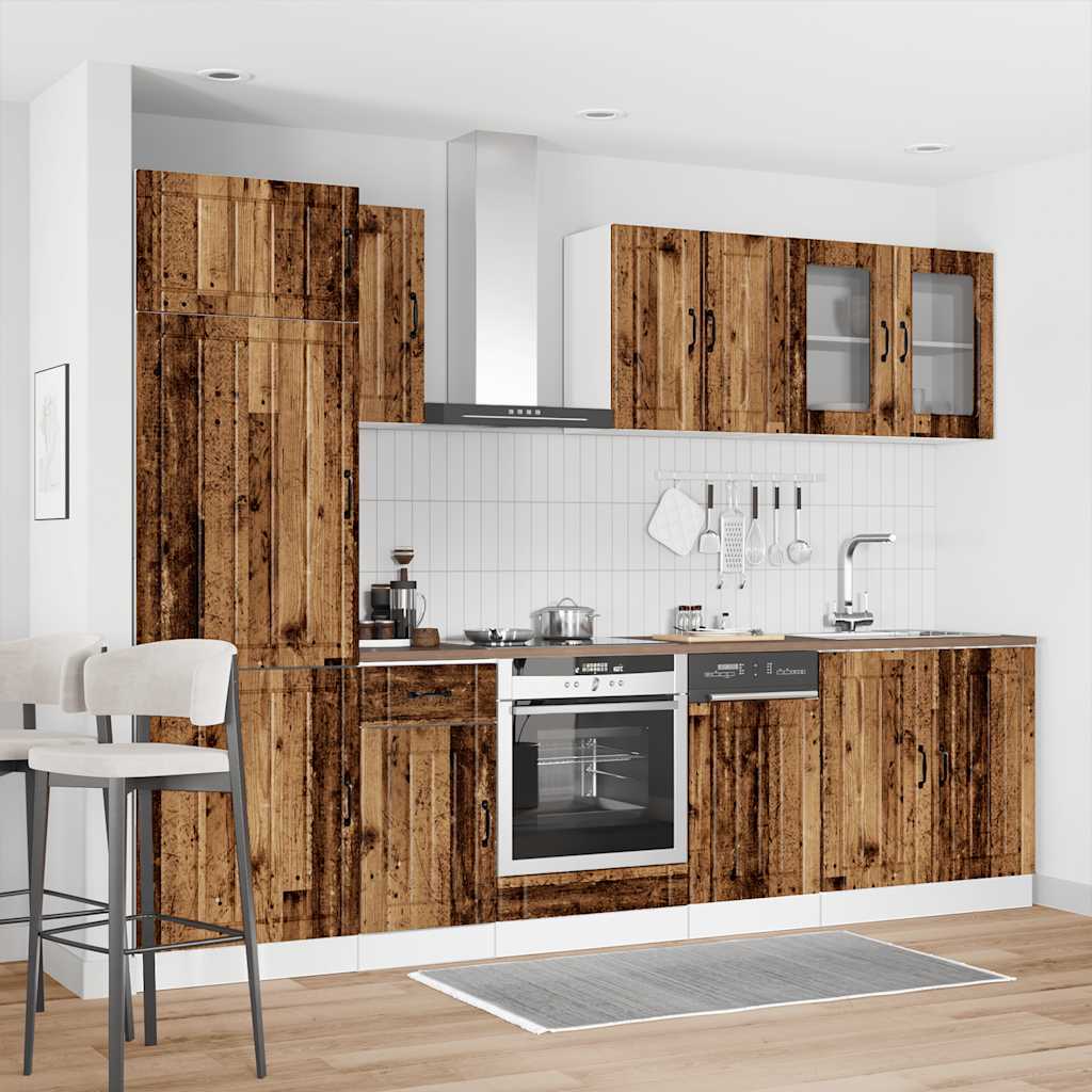 Set Mobili da Cucina 8 pz Kalmar Legno Vecchio in Truciolato
