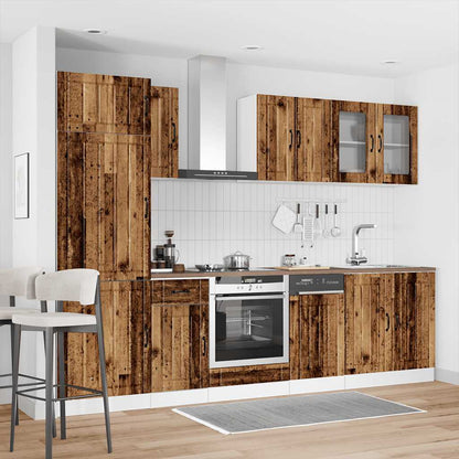 Set Mobili da Cucina 8 pz Kalmar Legno Vecchio in Truciolato
