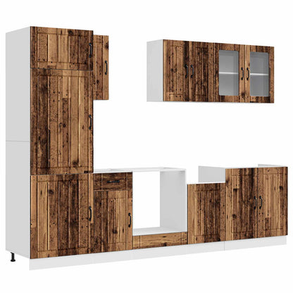 Set Mobili da Cucina 8 pz Kalmar Legno Vecchio in Truciolato
