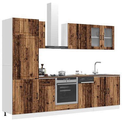 Set Mobili da Cucina 8 pz Kalmar Legno Vecchio in Truciolato