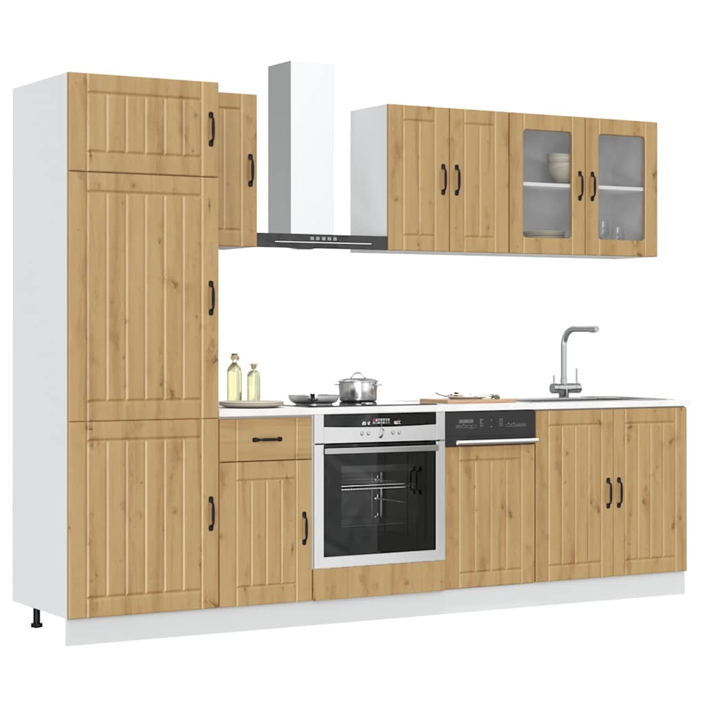Set Mobili da Cucina 8 pz Kalmar Rovere Artigianale Truciolato | homemem39