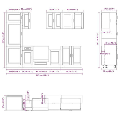 Set Mobili da Cucina 8 pz Porto Bianco Legno Multistrato | homemem39