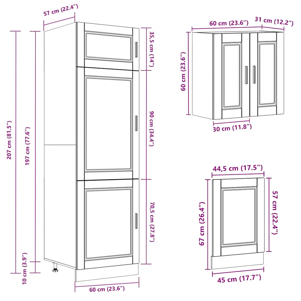 Set Mobili da Cucina 8 pz Porto Bianco Legno Multistrato | homemem39