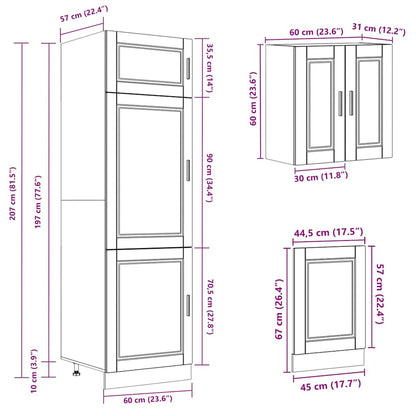 Set Mobili da Cucina 8 pz Porto Bianco Legno Multistrato | homemem39