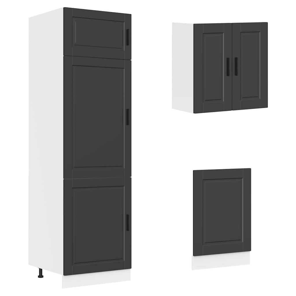 Set Mobili da Cucina 8 pz Porto Neri Legno Multistrato | homemem39