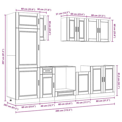 Set Mobili da Cucina 8 pz Porto Neri Legno Multistrato | homemem39